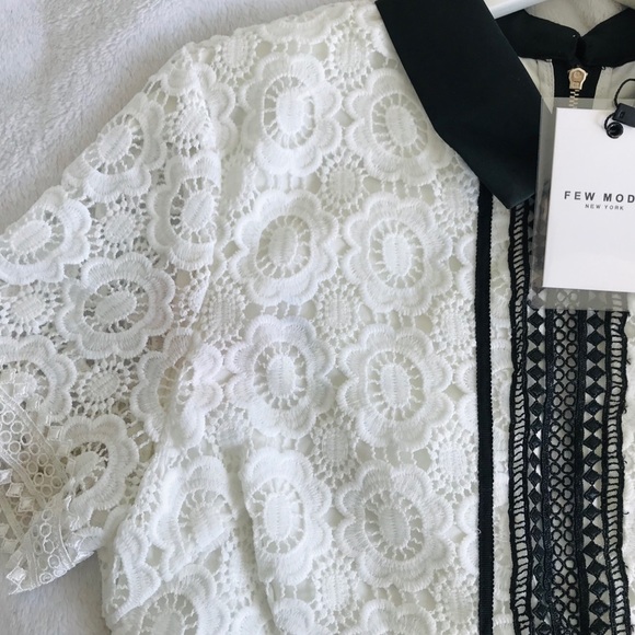 NWT Few Moda Crochet Lace Black & White Dress Sz S - Picture 4 of 5